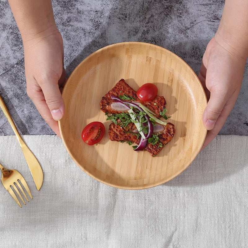 Round Bamboo Serving Plate