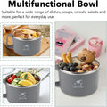 Stainless Steel Noodle Bowl with Lid and Handle, 1100 ml