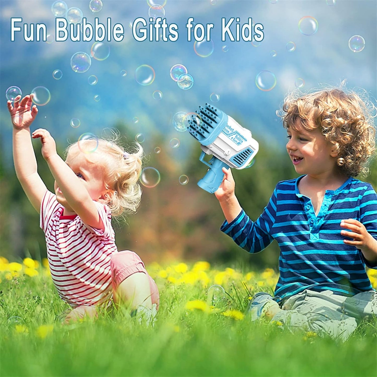 32 Holes Bubble Gun, Bubble Machine for Kids