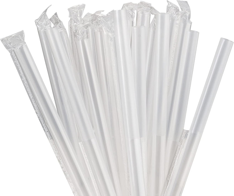Pack of 50 Disposable Bubble Tea Straws — Clear Wide Boba Straws