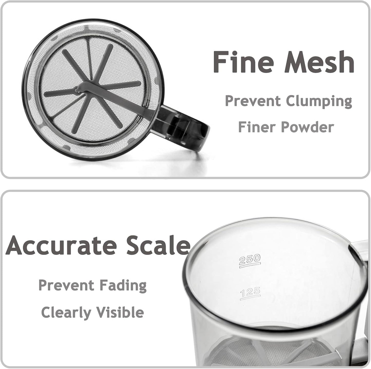 Handheld Plastic Flour Shaker Mesh Flour Sifter