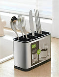 4 Compartment Cutlery Holder with Draining Tray