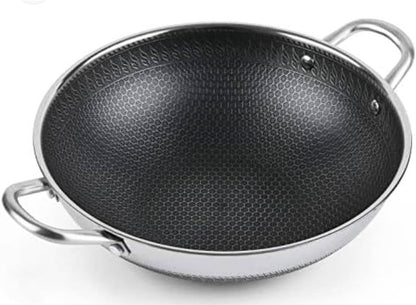 Honeycomb Print Laser Coated Karahi Frying Pan Techmanistan