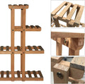 5 Tier Pine Wood Plant Pots Stand