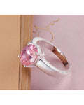 Silver & Pink Plated Ring for Women--Techmanistan-My Store