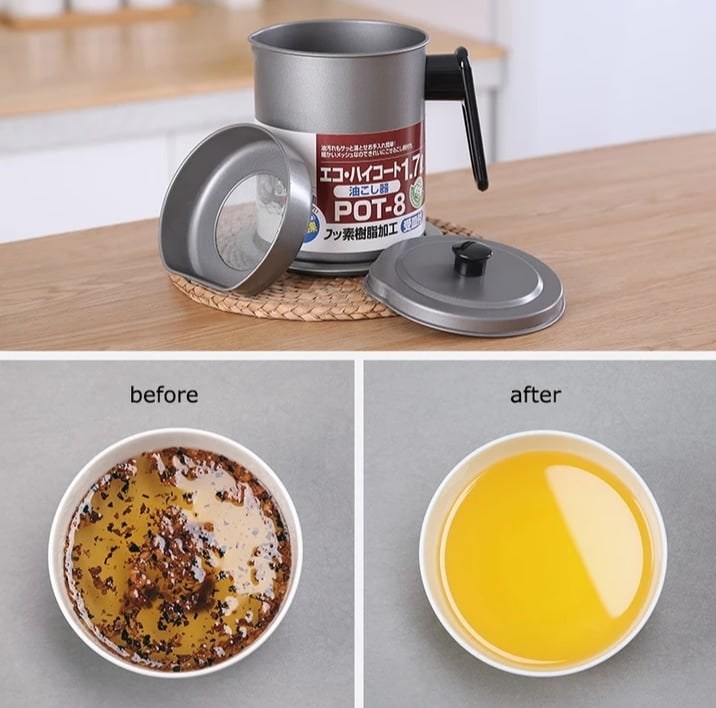 Large Capacity Stainless Steel Oil Pot Filter Oil Storage Grease Keeper With Base, Fried Oil Filter, Leak-Proof Grease Oil Strainer Container Pot with Filter, Oil Bottle My Store