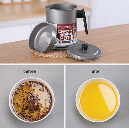 Large Capacity Stainless Steel Oil Pot Filter Oil Storage Grease Keeper With Base, Fried Oil Filter, Leak-Proof Grease Oil Strainer Container Pot with Filter, Oil Bottle My Store