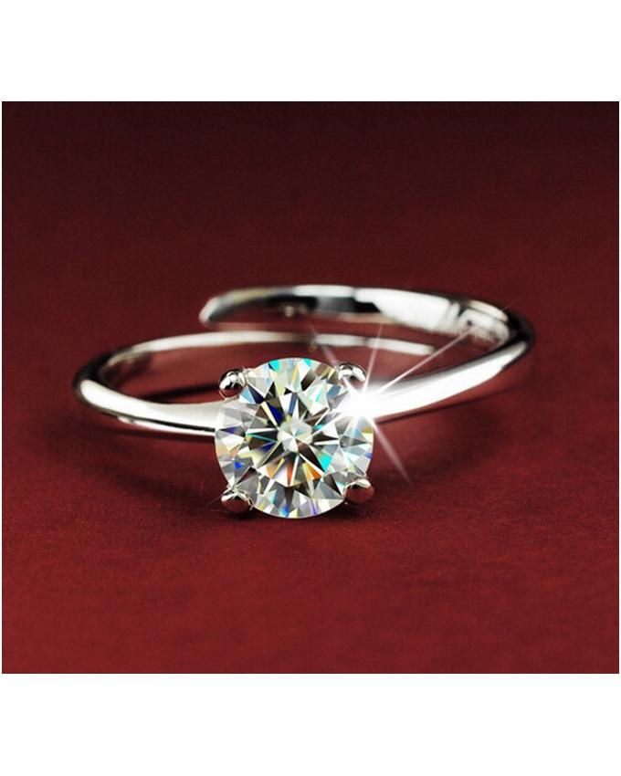 White Saphire Silver Plated Ring for Girls--Techmanistan-My Store