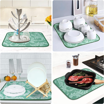 Random Design Foldable Microfiber Dish Drying Mat 38 x 51 cm