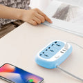 Techmanistan Random Color - Multipurposed 2 Meter Cable 3 Sockets Universal Sockets