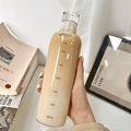 Clear Glass Water Bottle with Time Marker Cover Techmanistan