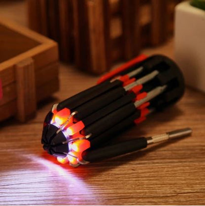 8 In 1 Screwdriver Set With 6 Led Torch - Techmanistan in Pakistan