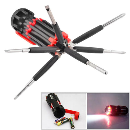 8 In 1 Screwdriver Set With 6 Led Torch - Techmanistan in Pakistan