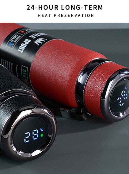 800ml Vacuum Insulated Temperature Display Water Bottle - Techmanistan in Pakistan