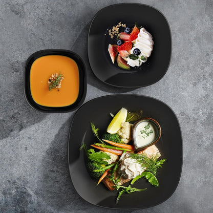 Luxury Black Marble Dinner Plate Set