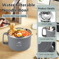 Stainless Steel Noodle Bowl with Lid and Handle, 1100 ml