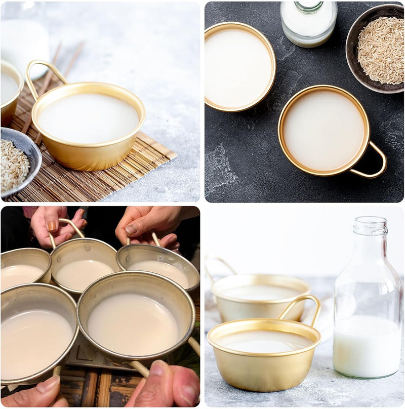 Korean-Style Steel Serving Bowls with Handle | Soup Bowls