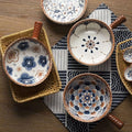 Mandala Print Ceramic Bowl with Handle – Korean Tableware for Pakistani Kitchens.