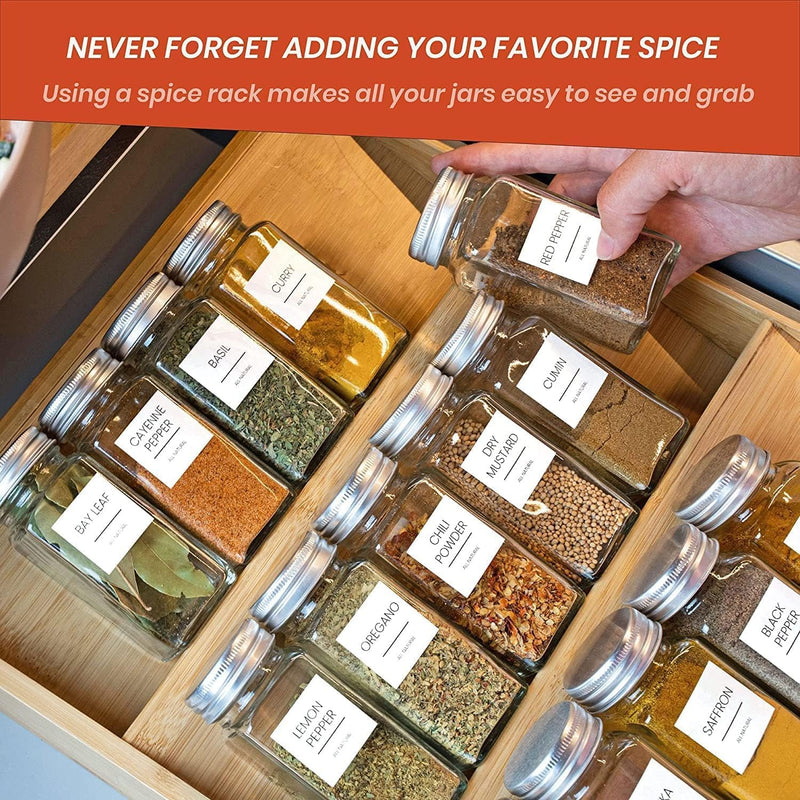 Set of 15 Spice Bottles with Stand, 3-Tier Spice Organizer