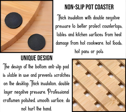 Non-Slip Wooden Placemat for Dining Table Techmanistan