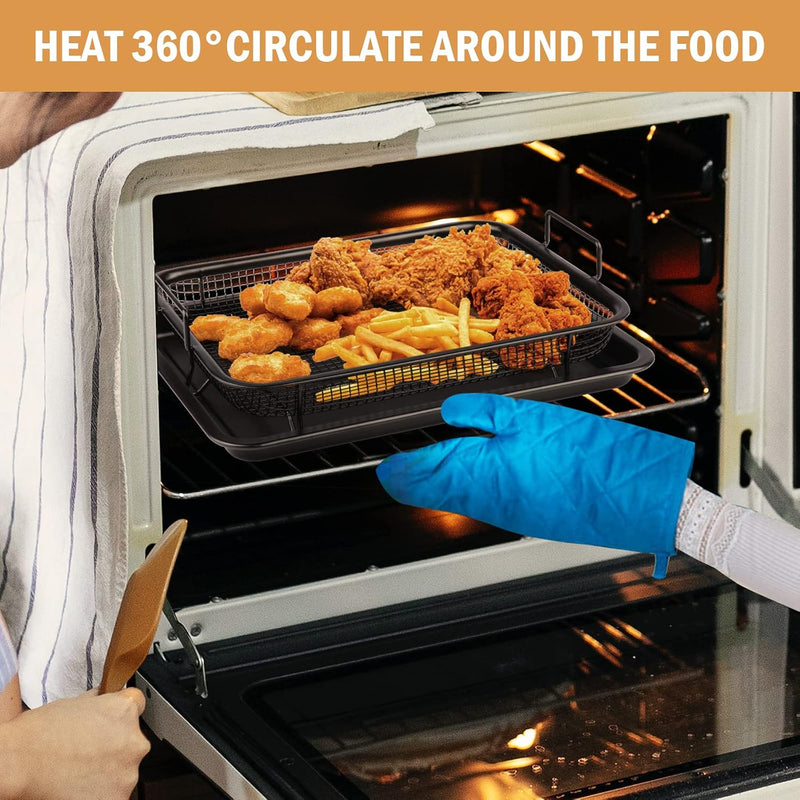 Premium Non-Stick Air Fryer Baking Tray with Mesh Basket