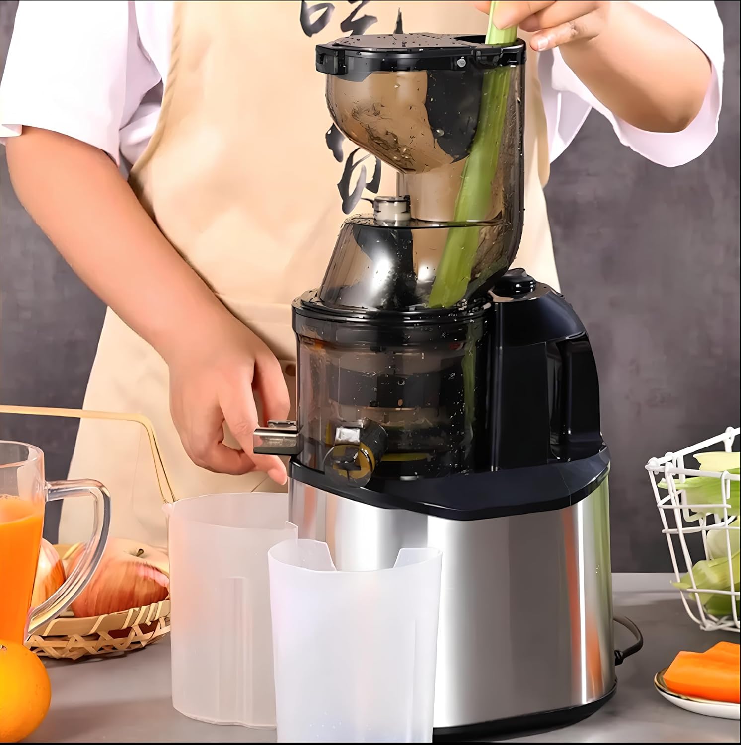 Juice Extractor 3-in-1 Slow Juicer Cold Press Juicer Machine Techmanistan