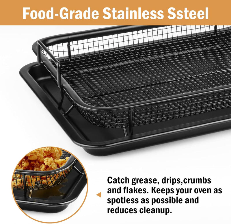 Premium Non-Stick Air Fryer Baking Tray with Mesh Basket