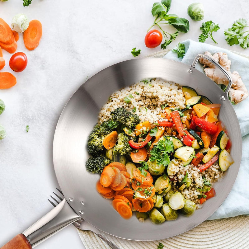 Stainless Steel Wok Pan Stir Fry Pan