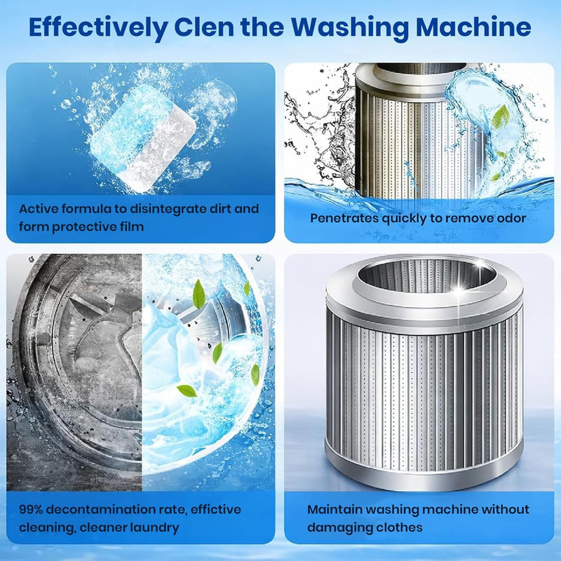 12 Piece - Automatic Washing Machine Cleaning Tablet Blocks