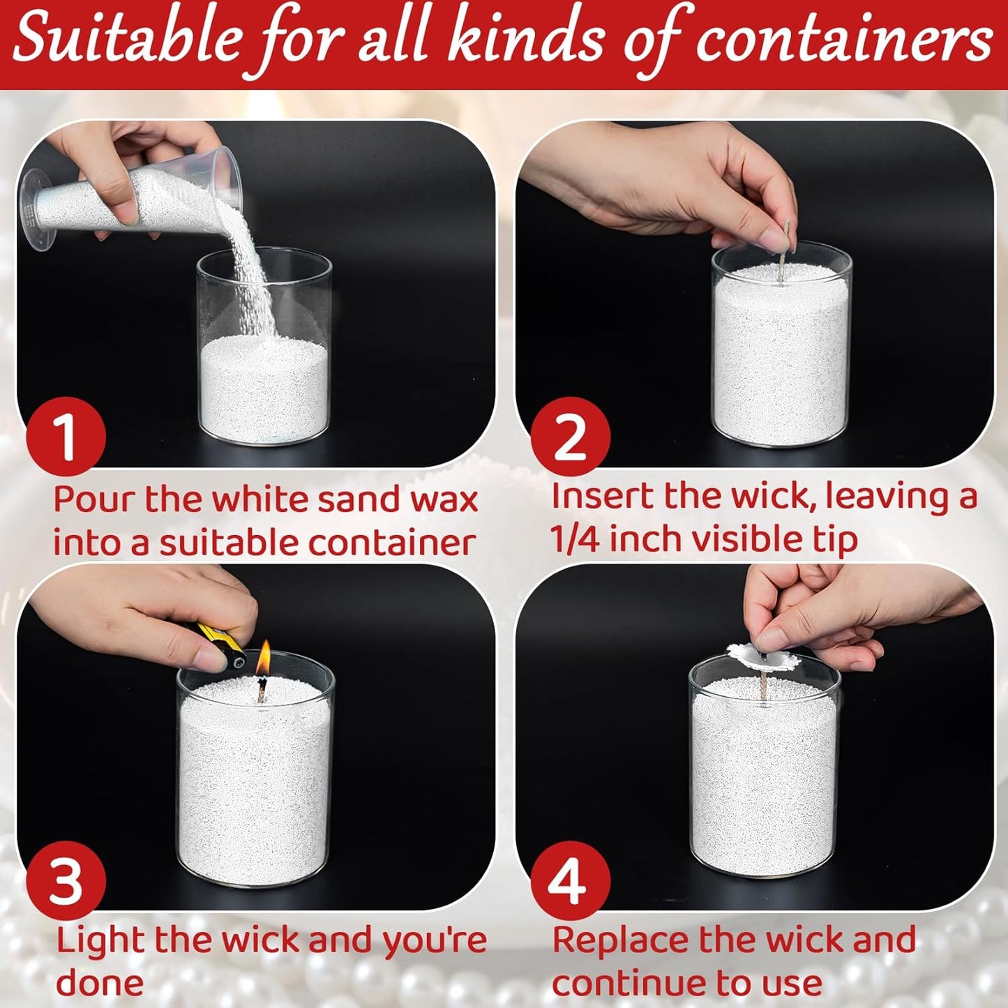 1Kg Sand Wax With Wicks