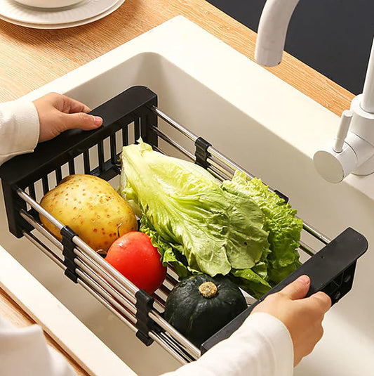 Retractable Stainless Steel Dish Drainer – Adjustable Over Sink Drying Rack