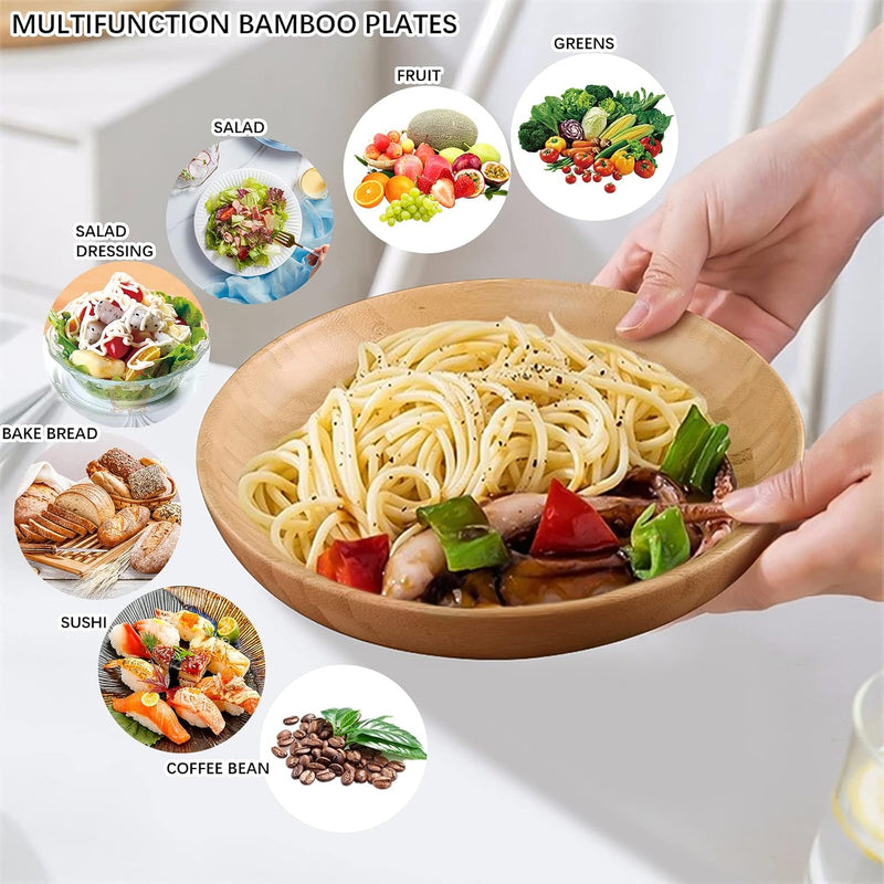 Round Bamboo Serving Plate