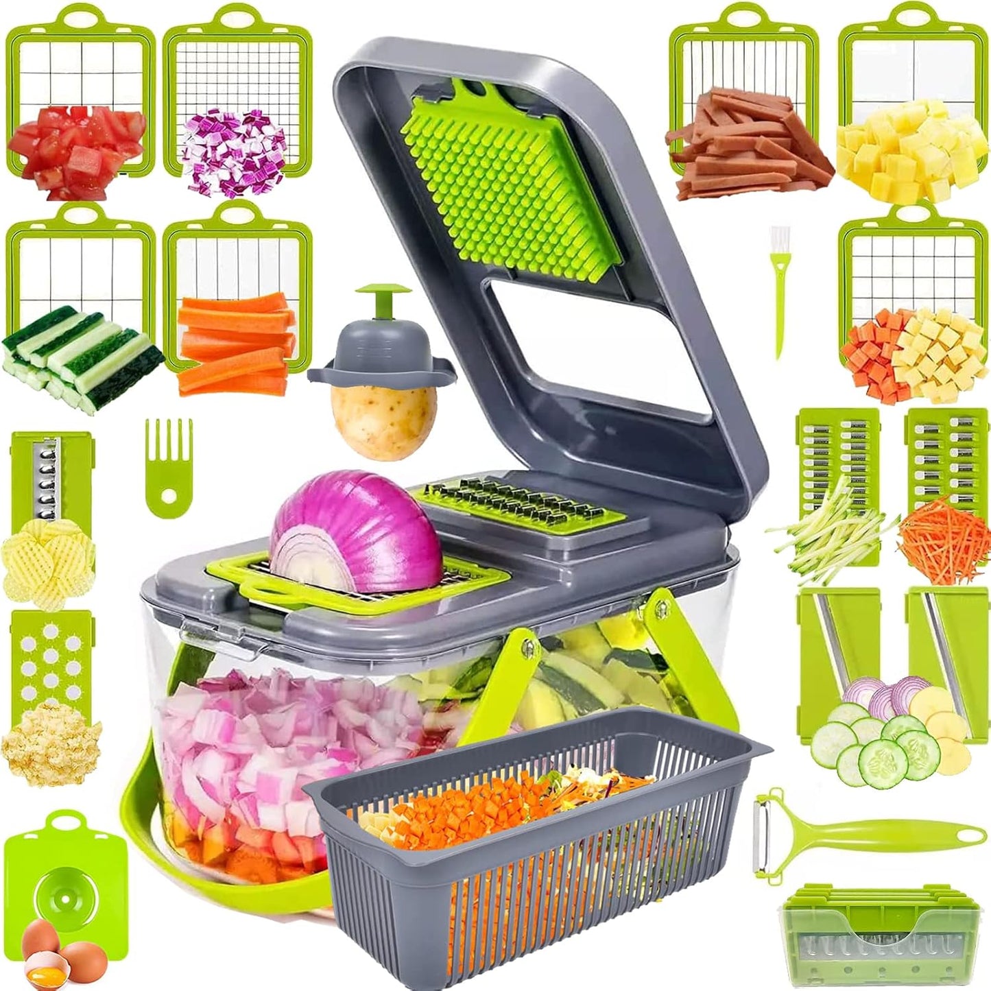22in1 Nicer Dicer, Multifunction Vegetable Cutter Techmanistan