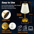 Dimmable Crystal 3 Colors LED Cordless Table Lamp Techmanistan