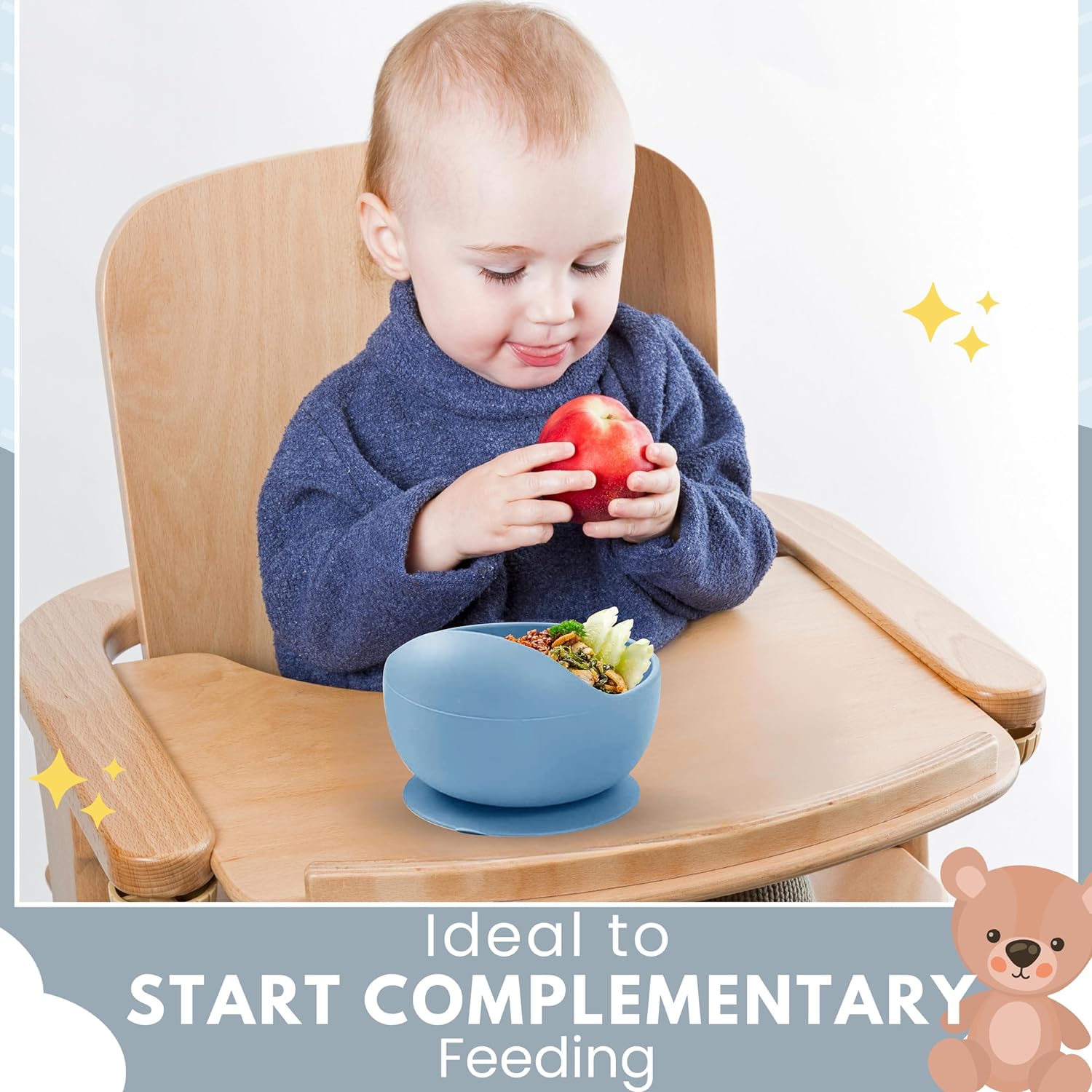 Babies Suction Bowl, Spoon & Fork Set Techmanistan