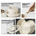 11-Piece Non-Stick Maifan Stone Cookware Set with Detachable Handle