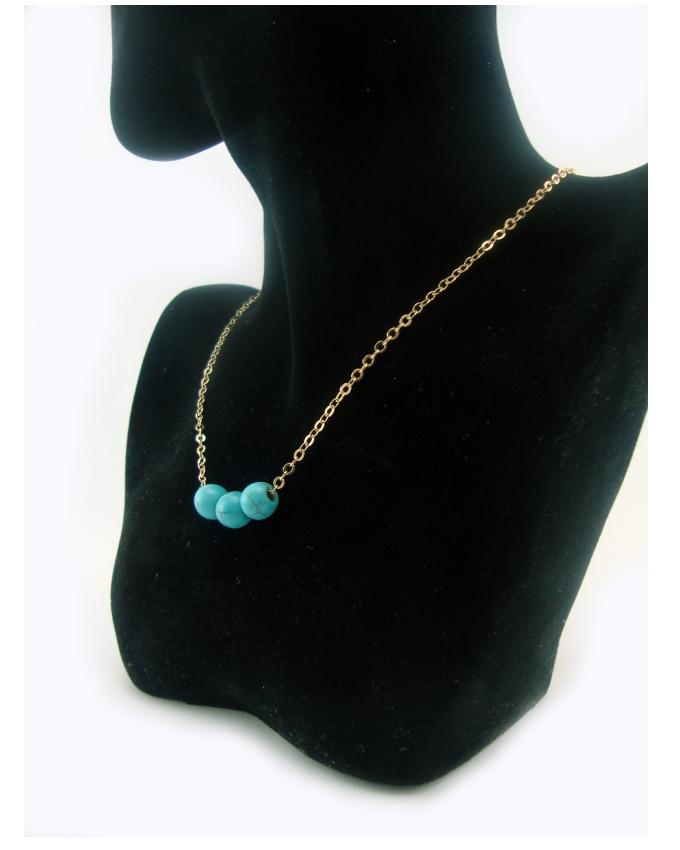 Natural Turquoise Bead Retro Necklace - For Women--Techmanistan-My Store