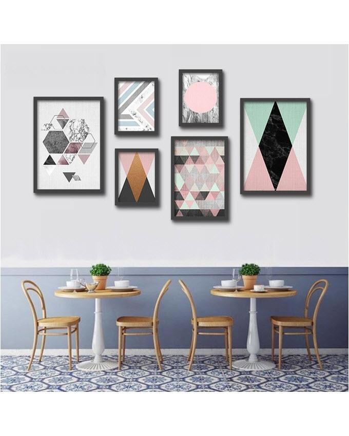 Set of 6 - Photo Frames Collage Wall Hanging Wall Decor Set - Black My Store