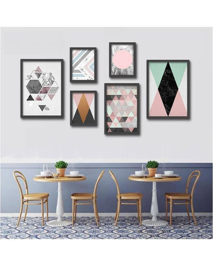 Set of 6 - Photo Frames Collage Wall Hanging Wall Decor Set - Black My Store