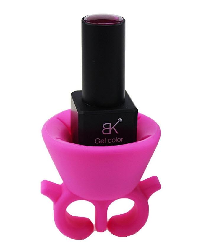 Wearable Soft Silicone Nail Polish Holder - Pink My Store