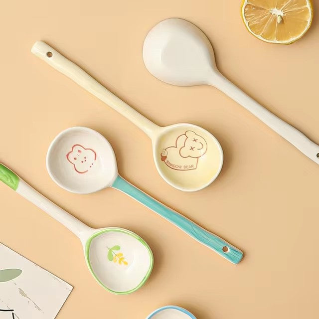 Flower Ceramic Soup Spoon