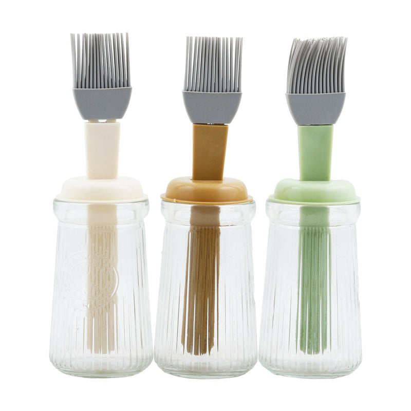 Set of 3 - Oil Dispenser Bottle with Silicone Brush Techmanistan