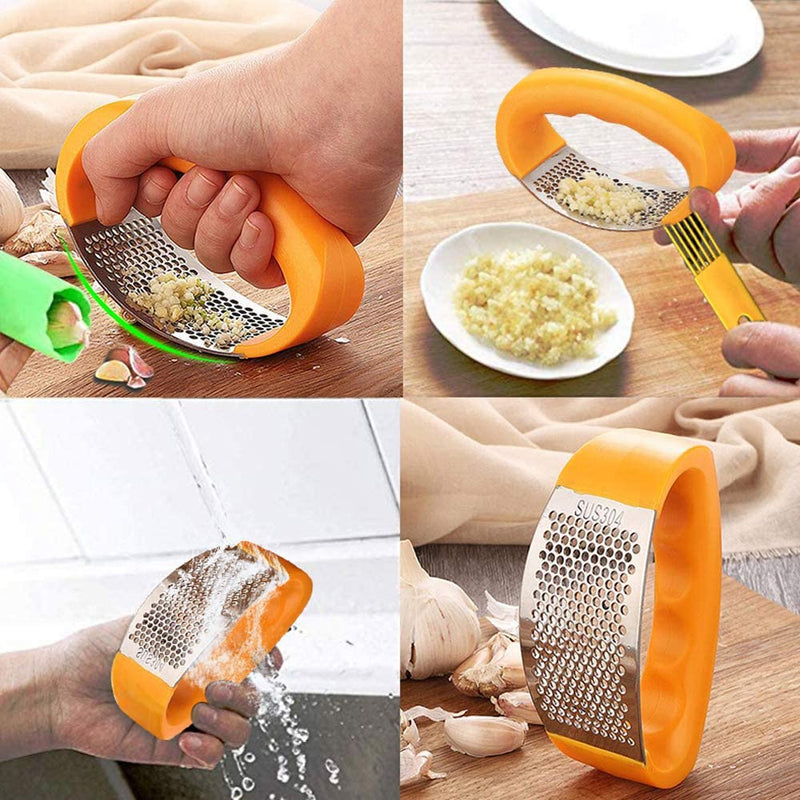 Stainless Steel Ginger Garlic Hand Presser – Crusher & Mincer for Easy Cooking--Techmanistan-My Store