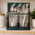 2-Compartment Cutlery Holder with Drain Tray