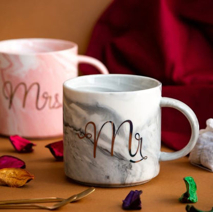 Mr. & Mrs. Marble Pattern Mug Techmanistan