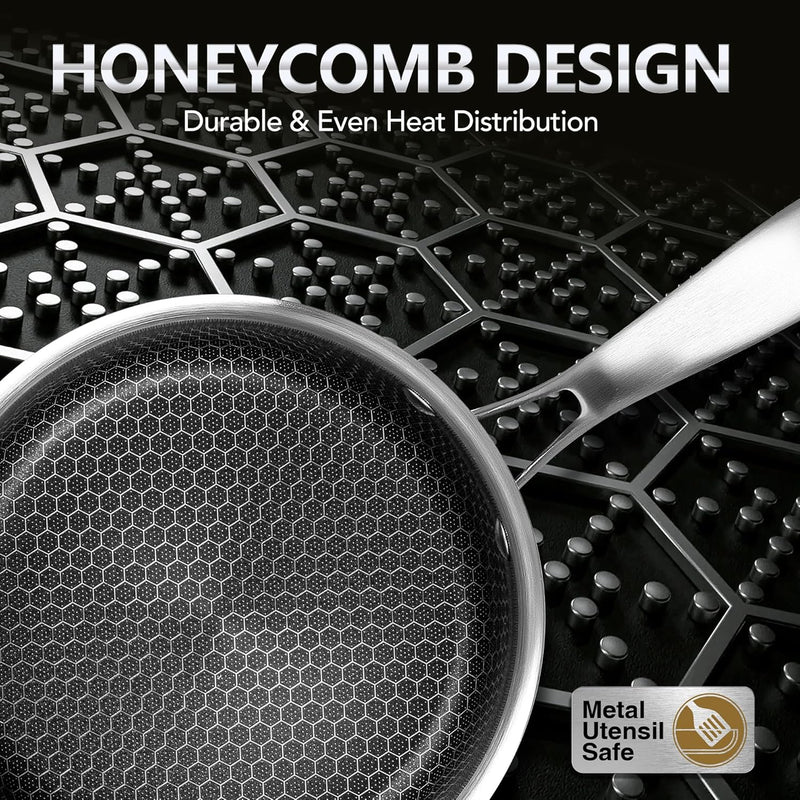 Honeycomb Laser Coated Stainless Steel Soup Pot & Saucepan