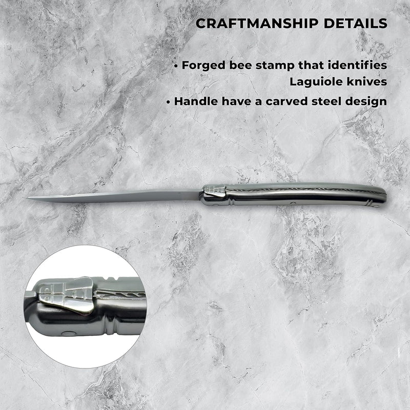 Stainless Steel Serrated Blade Steak Knife – Laguiole Style