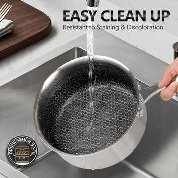Honeycomb Laser Coated Stainless Steel Soup Pot & Saucepan