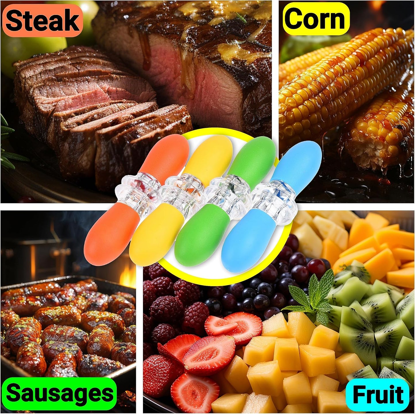 Pack of 8 - Corn Cob Holder Corn Forks