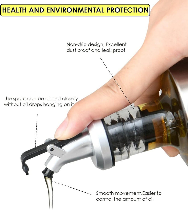 Stainless Steel and Glass Oil Dispenser Bottle Techmanistan